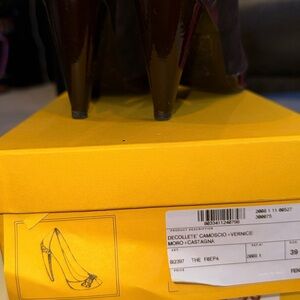 Bronze Stiletto Heels with Pointed Toe and Glossy Finish